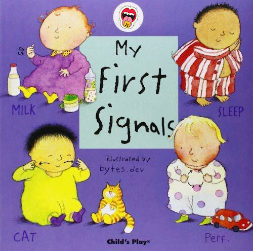 A baby book titled my first signals