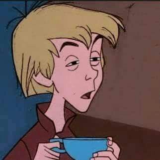 Animated young King Arthur looking confused