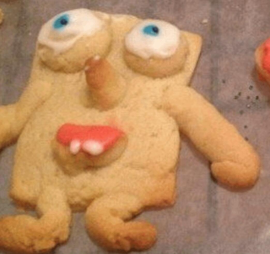 A gross looking sugar cookie