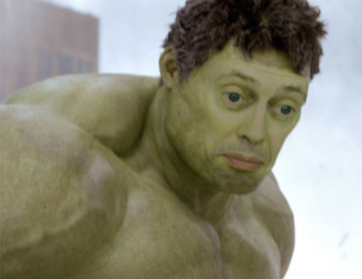 Steve Buscemi sad face on the hulk