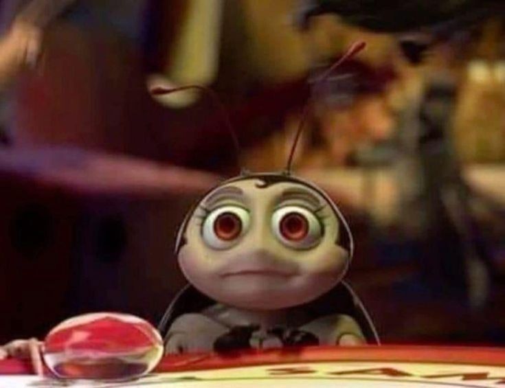 Ladybug from A Bug's Life staring blankly