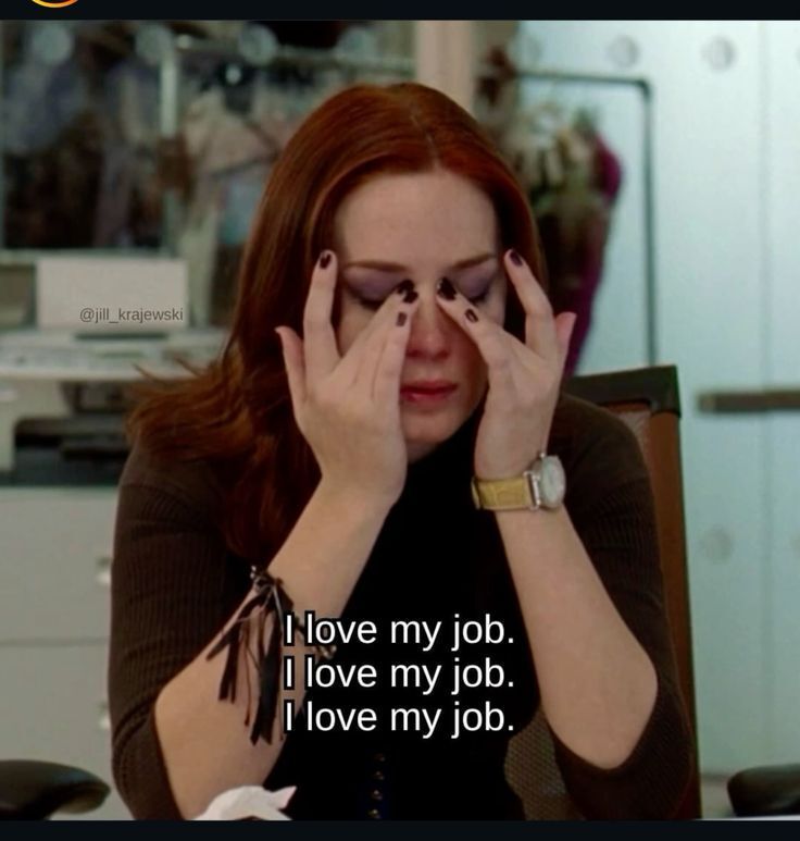 Emily Blunt in Devil Wears Prada saying, I love my job
