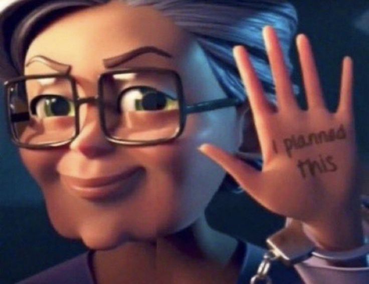 3D animated lady with 'I planned this' written on her hand