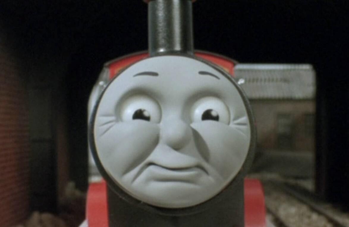 James the Red Tank Engine making a disgusted face