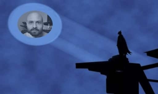 Batman signal with Jason Miller's face