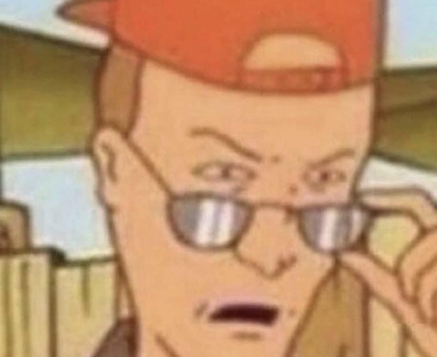 Dale from King of the Hill looking disgusted