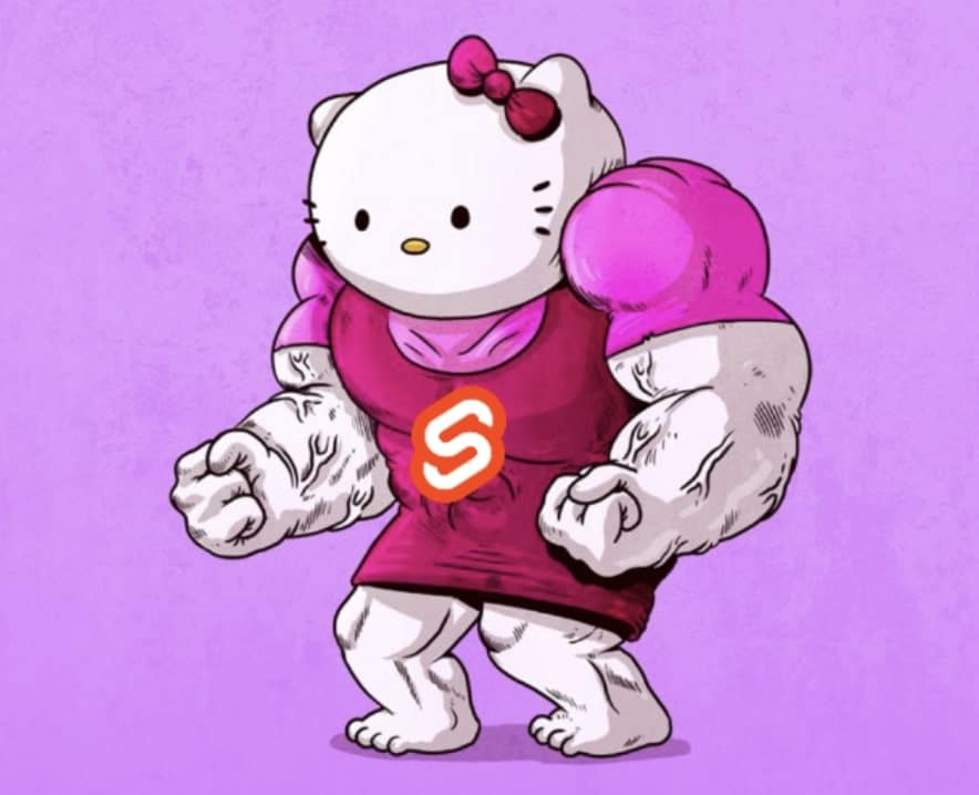 Buff hello kitty with svelte logo