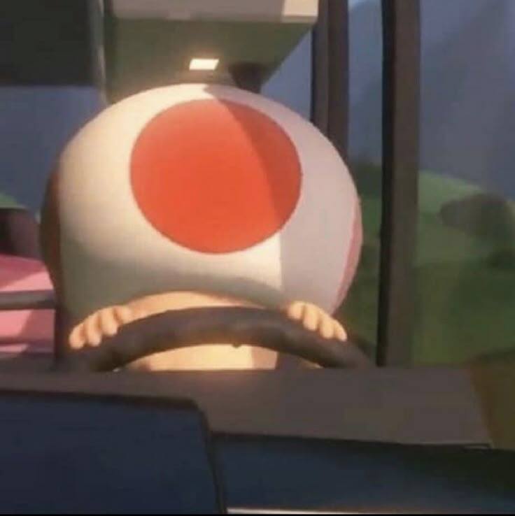 Toad not seeing over the steering wheel