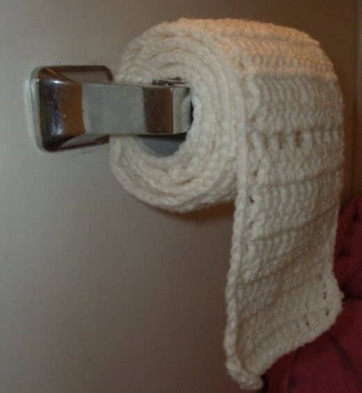 Crocheted toilet paper