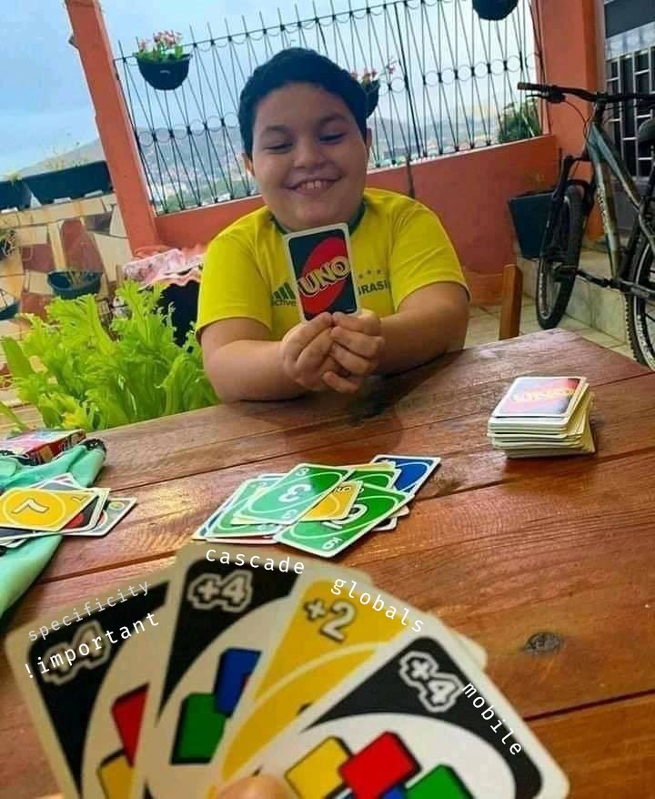 Kid with one uno card left about to get wrecked by lots of draw-4 cards