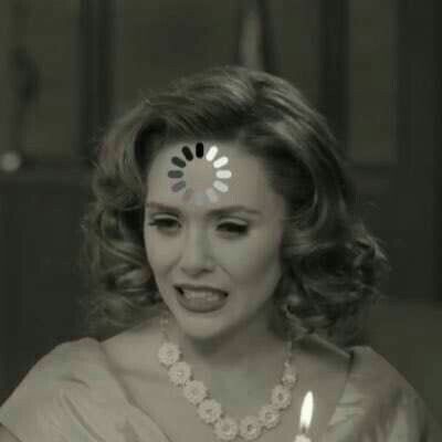 Wanda from Wandavision with the buffering sign