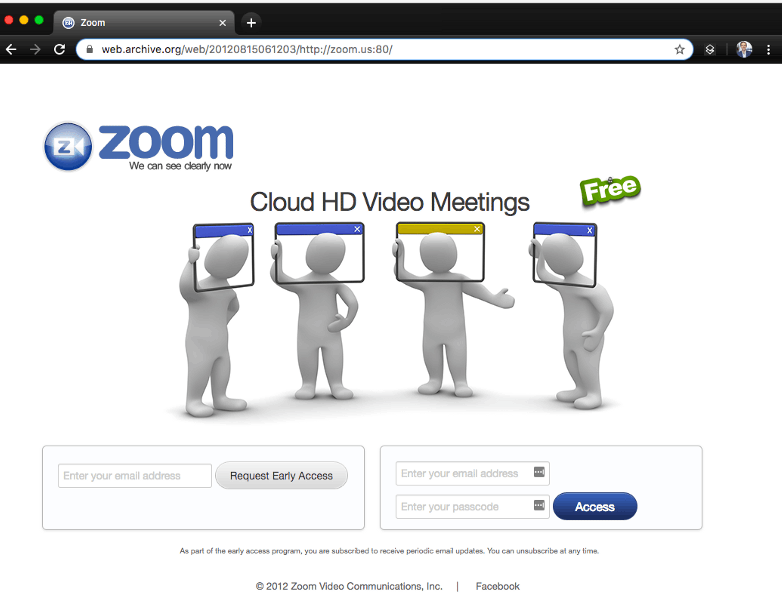 Zoom initial website